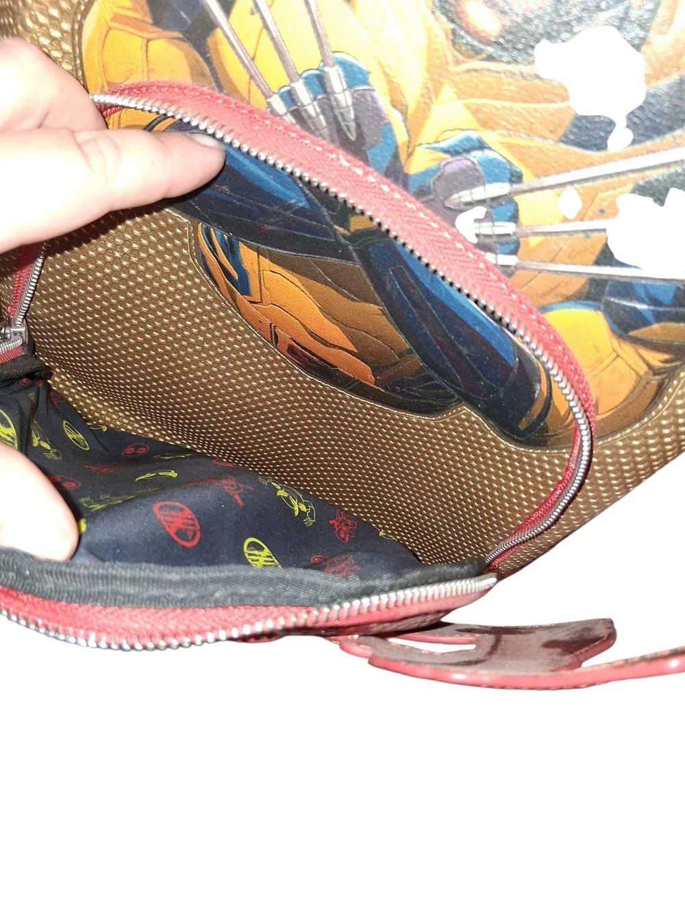 Marvel Deadpool Red and Gold Graphic Backpack Loungefly